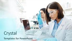  Presentation with dna - PPT theme enhanced with dna - studying substances background and a cool aqua colored foreground