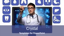  Presentation with telehealth - Beautiful presentation theme featuring dna - telehealth concept with doctor doing backdrop and a ocean colored foreground