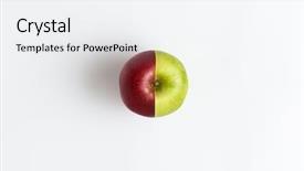  Presentation with green color - Slide set having dna - top view of an apple background and a sky blue colored foreground