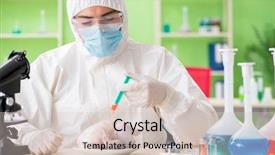  Presentation with gmo - PPT layouts enhanced with dna bird - lab assistant testing gmo chicken background and a  colored foreground