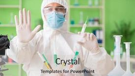  Presentation with gmo - Theme with dna bird - lab assistant testing gmo chicken background and a  colored foreground