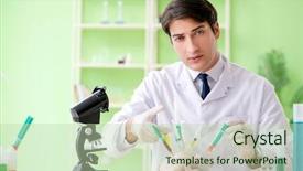  Presentation with gmo - Cool new PPT layouts with dna bird - lab assistant testing gmo chicken backdrop and a  colored foreground