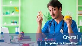  Presentation with blood - Slides featuring dna capsule - doctor doing blood analysis background and a ocean colored foreground