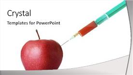  Presentation with gmo - Amazing presentation theme having dna diet - apple gmo and biotechnology concept backdrop and a white colored foreground