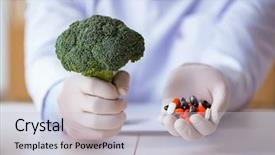  Presentation with doctor in hospital health insurance related icons healthcare person saving medical - Audience pleasing PPT layouts consisting of dna diet - doctor offering choice between healthy backdrop and a light gray colored foreground