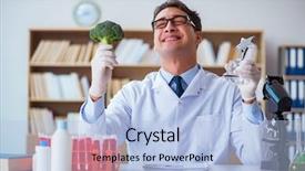  Presentation with prize - Audience pleasing slide deck consisting of dna diet - doctor scientist receiving prize backdrop and a light blue colored foreground