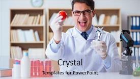  Presentation with prize - Slide set enhanced with dna diet - doctor scientist receiving prize background and a light blue colored foreground