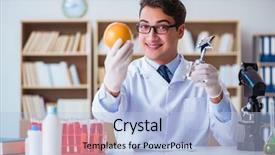  Presentation with prize - Theme with dna diet - doctor scientist receiving prize background and a light blue colored foreground