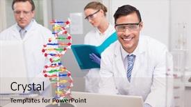  Presentation with working together - Colorful theme enhanced with together with laptop and computer backdrop and a light gray colored foreground