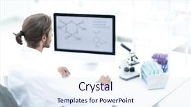  Presentation with lab automation - Beautiful presentation design featuring working in a medical lab backdrop and a sky blue colored foreground