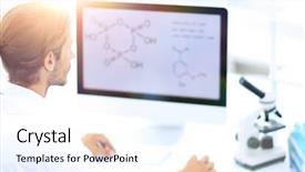  Presentation with lab - Beautiful presentation design featuring working in a medical lab backdrop and a cool aqua colored foreground