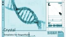  Presentation with dna - Cool new presentation theme with dna helix turquoise technology backdrop and a sky blue colored foreground