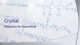  Presentation with science abstract - Amazing slide deck having chemical molecule structure on white backdrop and a sky blue colored foreground