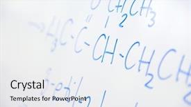  Presentation with science abstract - Colorful PPT theme enhanced with chemical molecule structure on white backdrop and a sky blue colored foreground