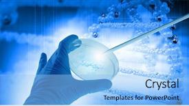  Presentation with human body science 3d - Slide deck with dna models - close up image of human background and a light blue colored foreground