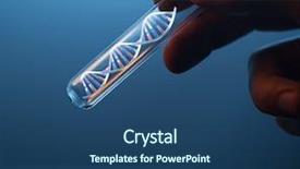  Presentation with dna molecule - Presentation design enhanced with dna molecule in glass tube background and a ocean colored foreground