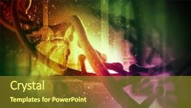  Presentation with dna molecule - Colorful presentation enhanced with dna molecule is located backdrop and a tawny brown colored foreground