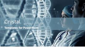  Presentation with dna molecule - PPT theme enhanced with dna molecule research background and a teal colored foreground