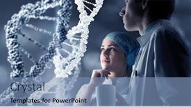  Presentation with dna molecule - Slides enhanced with dna molecule research background and a teal colored foreground