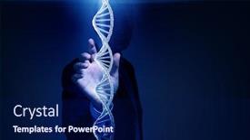  Presentation with dna molecule - Slides having dna molecule research background and a navy blue colored foreground