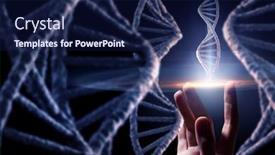  Presentation with dna molecule - Beautiful PPT theme featuring dna molecule research backdrop and a navy blue colored foreground
