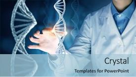  Presentation with dna molecule - Slide deck consisting of dna molecule research background and a light blue colored foreground