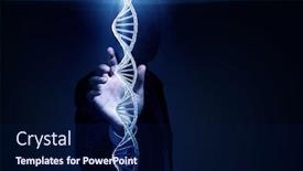  Presentation with dna molecule - PPT theme consisting of dna molecule research background and a navy blue colored foreground