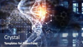  Presentation with molecules - Beautiful slide deck featuring dna-molecules-on-the-beautiful backdrop and a ocean colored foreground