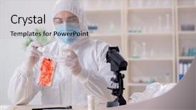  Presentation with lab coat sales - Theme with dna phone - expert criminologist working background and a light gray colored foreground