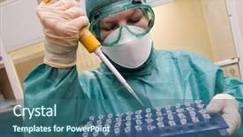  Presentation with infection - Slides consisting of dna research - laboratory assistant investigates a dangerous background and a  colored foreground