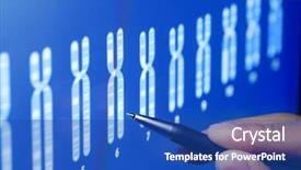  Presentation with dna sequencing - Cool new presentation design with dna sequencing - analyzing science graph on screen backdrop and a cobalt blue colored foreground