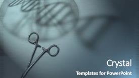  Presentation with dna - Theme with dna strand and davinci background and a ocean colored foreground