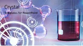  Presentation with dna structure - Cool new presentation theme with dna structure against beaker backdrop and a light blue colored foreground