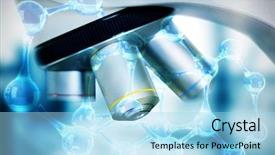  Presentation with dna structure - Presentation theme enhanced with dna structure against close up background and a light blue colored foreground