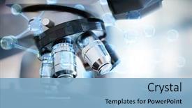  Presentation with dna structure - Beautiful presentation featuring dna structure against defocused image backdrop and a light blue colored foreground