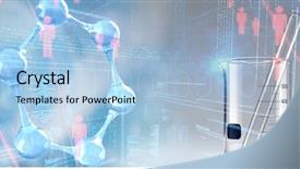  Presentation with dna structure - Cool new presentation theme with dna structure against test tube backdrop and a light blue colored foreground