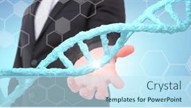  Presentation with chemical technology - Slides featuring dna-structure-and-chemical-structures background and a cool aqua colored foreground