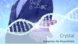  Presentation with medical business - PPT layouts with dna-structure-and-chemical-structures background and a cool aqua colored foreground