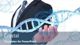  Presentation with medical technology - Audience pleasing slides consisting of dna-structure-and-digital-interface backdrop and a ocean colored foreground