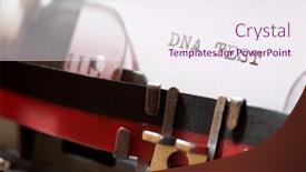  Presentation with dna - Presentation theme featuring dna-test-phrase-written background and a sky blue colored foreground