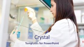  Presentation with scientist - Beautiful slide set featuring dna vaccine - scientist at work backdrop and a sky blue colored foreground