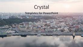  Presentation with ukraine - Presentation theme consisting of dnepro - aerial top view of dnepr background and a cream colored foreground