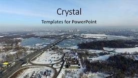  Presentation with winter river - PPT theme featuring dnepro - aerial view of the dnepr background and a light blue colored foreground