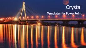  Presentation with ukraine - Theme enhanced with dnepro - bridge across the dnepr river background and a navy blue colored foreground