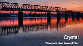 Presentation with railway - Amazing slide deck having dnepro - hdr railway bridge across dnepr backdrop and a tawny brown colored foreground