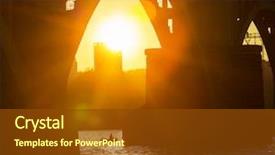  Presentation with bridge - Theme enhanced with boat and rowing with oars background and a mint green colored foreground