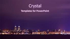  Presentation with reflection - Beautiful PPT layouts featuring dnepropetrovsk - night skyline of dnipropetrovsk backdrop and a  colored foreground
