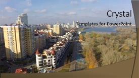  Presentation with aerial view of cape town - Slide set consisting of dnipr - aerial view of obolon district background and a  colored foreground