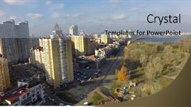 Presentation with aerial - Amazing slide set having dnipr - aerial view of obolon district backdrop and a  colored foreground