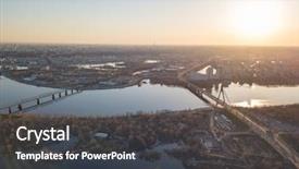  Presentation with bridge - Audience pleasing slide deck consisting of dnipr - bridge over the dnieper river backdrop and a  colored foreground